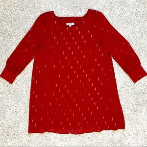 BB Dakota Red sparkly patterned shift dress large